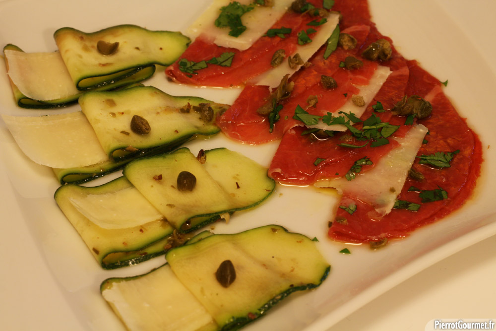 Carpaccio de boeuf et courgette - PierrotGourmet.fr